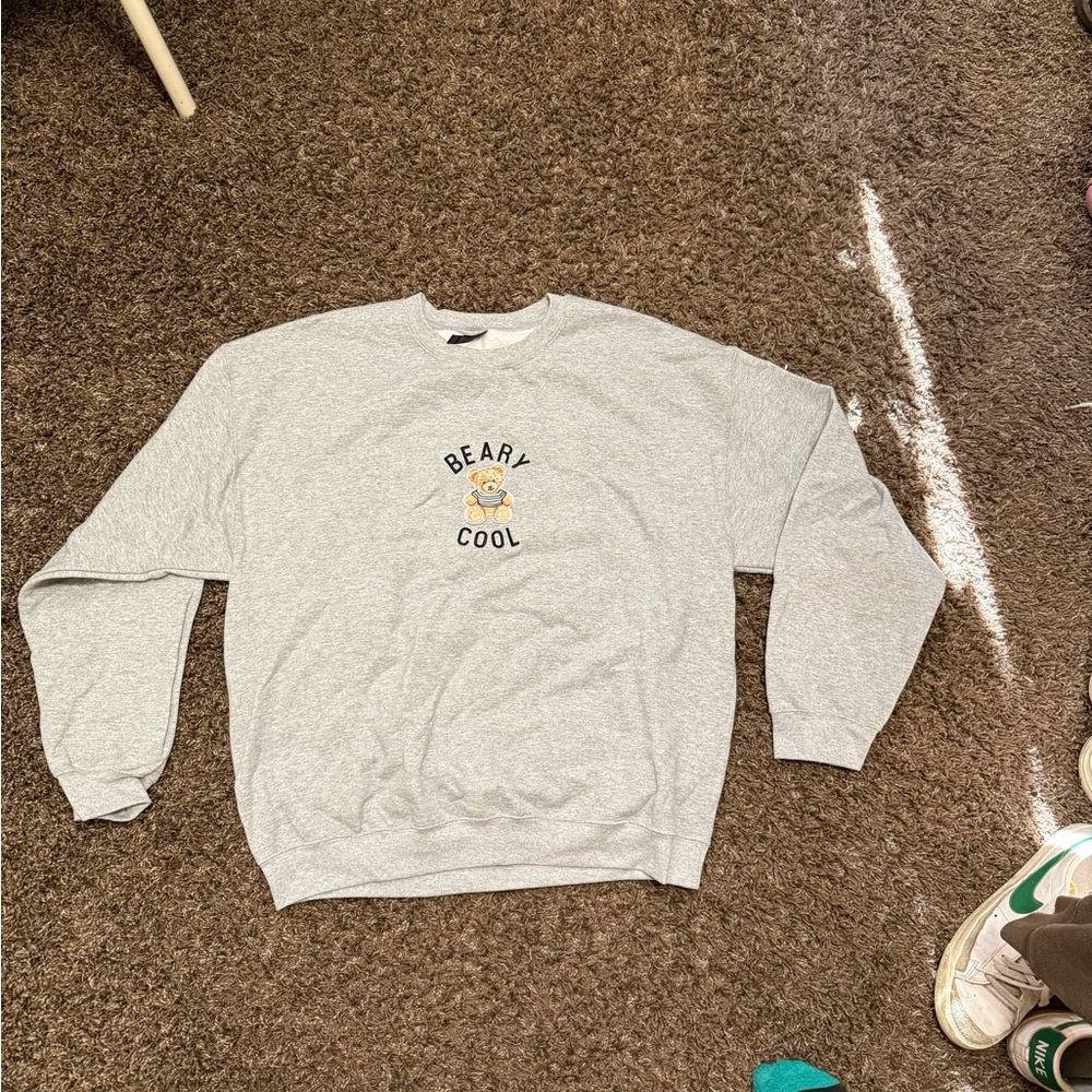 Gildan Gray Beary Cool Crewneck Sweater